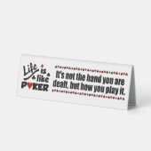 Plaque De Table La vie comme le poker (Recto)
