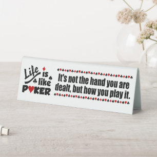 Plaque De Table La vie comme le poker