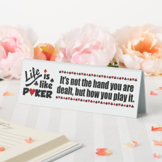 Plaque De Table La vie comme le poker (In SItu (Mariage))