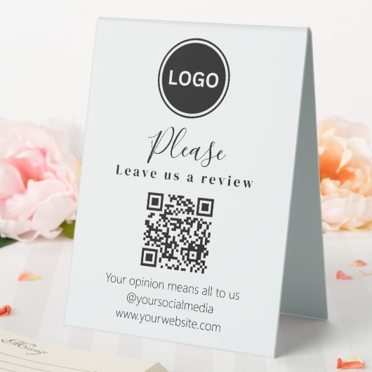Plaque De Table Laissez-nous un commentaire | Code QR Carte de vis (In SItu (Mariage))