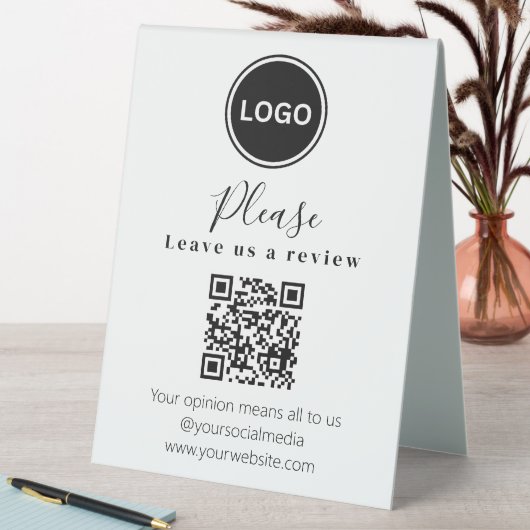 Plaque De Table Laissez-nous un commentaire | Code QR Carte de vis (En SItu (Tableau))