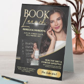 Plaque De Table Lancement du livre noir et or Annonce de l'auteur (En SItu (Tableau))