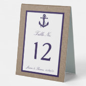 Plaque De Table L'Ancre De La Marine Sur La Collection De Mariages (Verso)