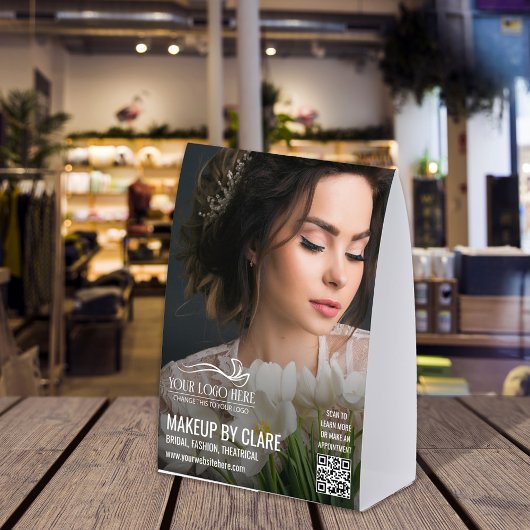 Plaque De Table Large Photo Makeup Artist With Your Logo