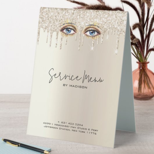 Plaque De Table Lashes Glam Champagne Driving Parties scintillant  (En SItu (Tableau))