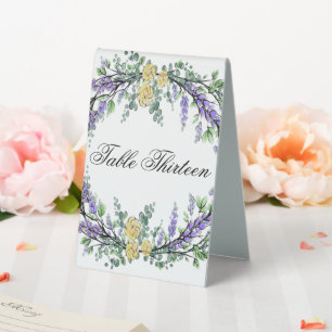 Plaque De Table Lavande eucalyptus jaune roses jaune Floral
