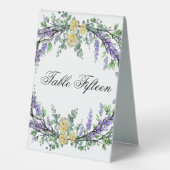 Plaque De Table Lavande eucalyptus jaune roses jaune Floral (Recto)