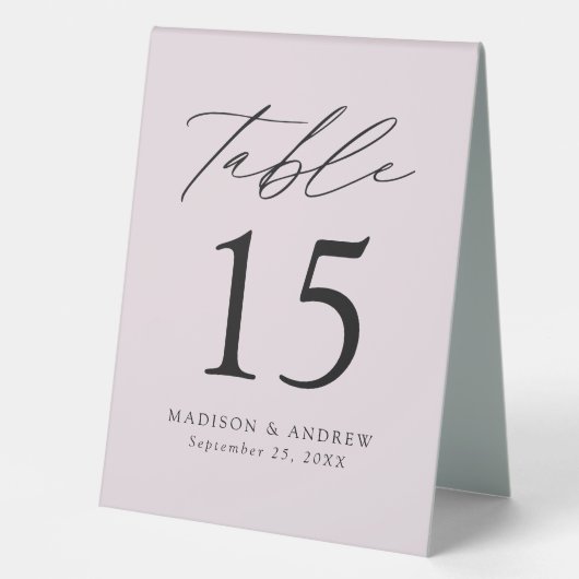 Plaque De Table Lavande moderne violet Mariage Numéro de tableau (Recto)