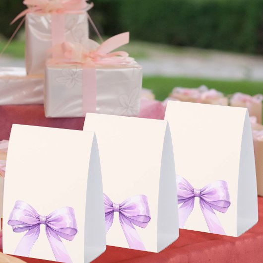 Plaque De Table Lavender bow ivory DIY write your own party