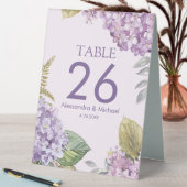 Plaque De Table Lavender Hydrangea Fleurs & Fern Leave Mariage (En SItu (Tableau))