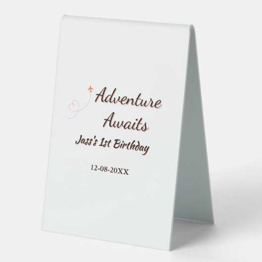 Plaque De Table L'aventure attend planificateur de date de nom d'a (Recto)