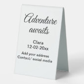 Plaque De Table L'aventure commence ajouter nom date année lieu (Verso)