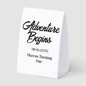 Plaque De Table L'aventure commence nom date anniversaire 1ère sim (Verso)
