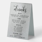 Plaque De Table Laver la calligraphie Barre d'argent Menu Panneau  (Verso)