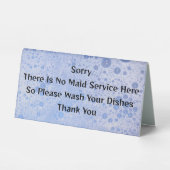 Plaque De Table Laver Vos Plats (Recto)