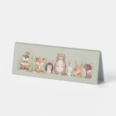 Plaque De Table Le Baby shower des animaux des bois (Verso)