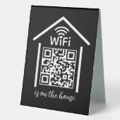Plaque De Table Le code QR Wifi Scan to Connect est sur la maison (Recto)