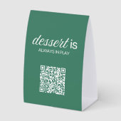 Plaque De Table Le dessert est toujours en jeu | Code QR Green Gol (Recto)