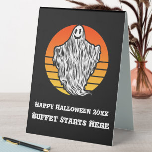 Plaque De Table Le fantôme d'Halloween a un Boo-tiful Retro Vintag