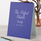 Plaque De Table Le mariage parfait royal bleu luxe ajouter couple (En SItu (Tableau))