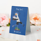 Plaque De Table Le mignon secrétaire oiseau écrire des notes dessi (In SItu (Mariage))