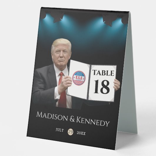 Plaque De Table Le président Trump 🇺 🇸 ✨ Mariage patriotique (Recto)