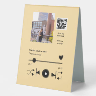 Plaque De Table Lecteur de musique couple personnalisé amour q r c