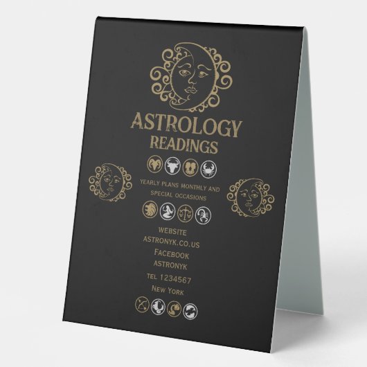 Plaque De Table Lecture astrologique (Recto)