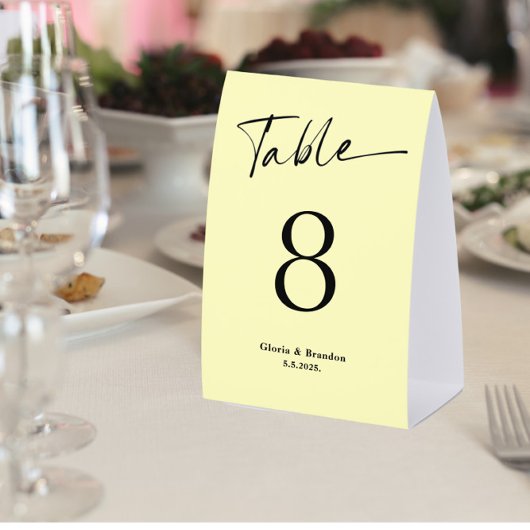 Plaque De Table Lemon Color Wedding Table Number