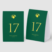 Plaque De Table Lemon Wedding Table Number (Recto/verso)
