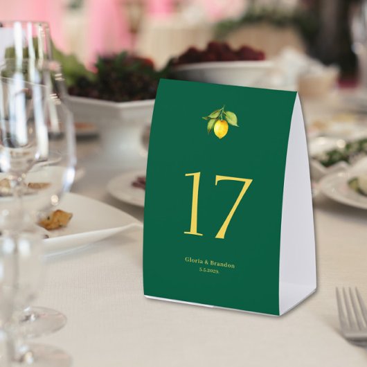 Plaque De Table Lemon Wedding Table Number