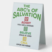 Plaque De Table Les ABC du salut (Recto)