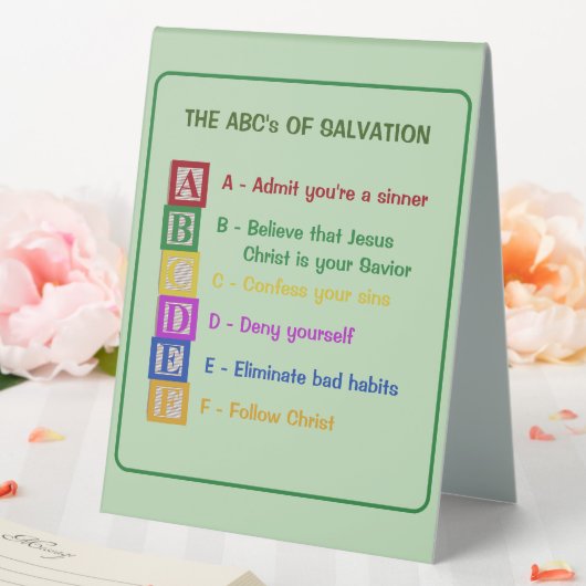 Plaque De Table Les ABC du salut (In SItu (Mariage))