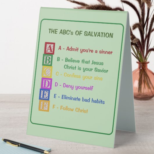 Plaque De Table Les ABC du salut (En SItu (Tableau))