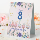 Plaque De Table Les animaux mignons train fleur tropicale fête d'a (In SItu (Mariage))