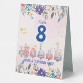 Plaque De Table Les animaux mignons train fleur tropicale fête d'a (Verso)