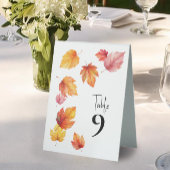 Plaque De Table Les numéros de tableau des Mariages d'automne en c