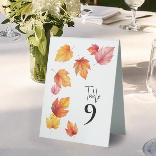 Plaque De Table Les numéros de tableau des Mariages d'automne en c