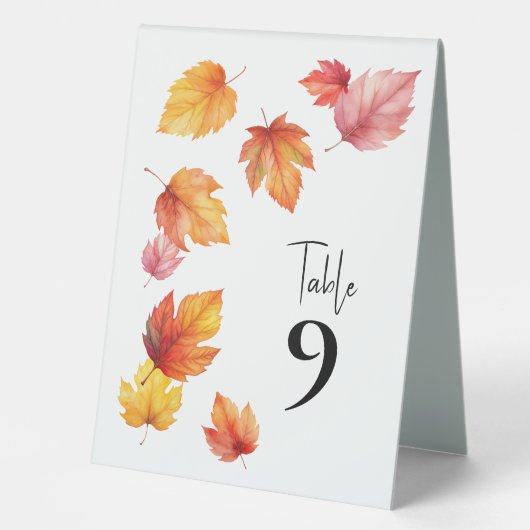 Plaque De Table Les numéros de tableau des Mariages d'automne en c (Recto)
