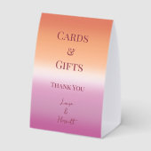 Plaque De Table Lesbian Wedding Pride Flag Gradient Cards & Gifts (Verso)