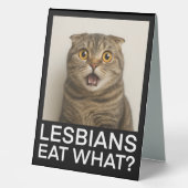 Plaque De Table Lesbians Eat What Funny (Recto)