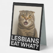 Plaque De Table Lesbians Eat What Funny (Verso)