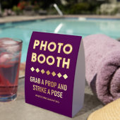 Plaque De Table Lettres de Marquee Or Violet Photobooth de Mariage (Insitu (sur table))
