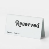 Plaque De Table Lettres modernes rétro Réservées (Verso)