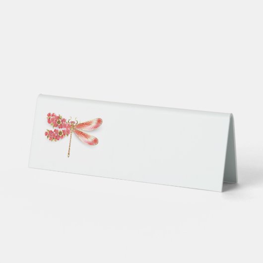 Plaque De Table libellule de fleurs avec sakura de bijoux (Recto)