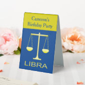 Plaque De Table Libra Golden Scales Star Sign Custom Anniversaire (In SItu (Mariage))
