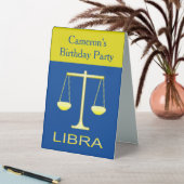 Plaque De Table Libra Golden Scales Star Sign Custom Anniversaire (En SItu (Tableau))