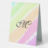 Plaque De Table Lignes d'aquarelle stripe arc-en-ciel ajouter votr (Verso)