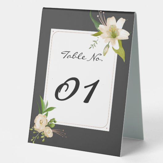Plaque De Table Lilies Mariage (Recto)