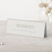 Plaque De Table  Linen Minimalist Reserved Sign Wedding Table Tent (En SItu (Tableau))